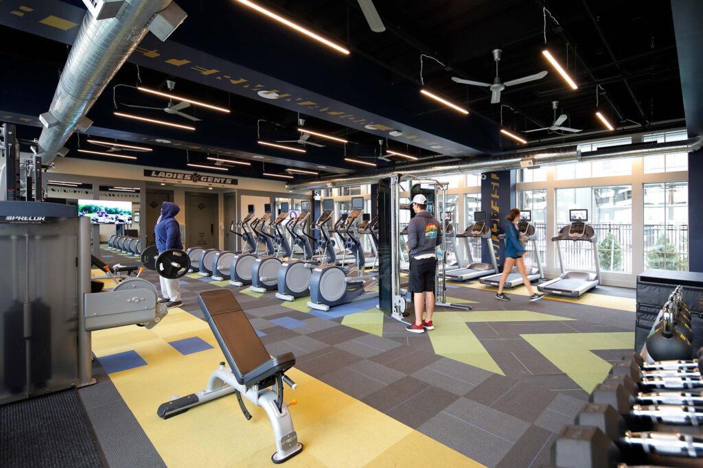 People working out at fitness center