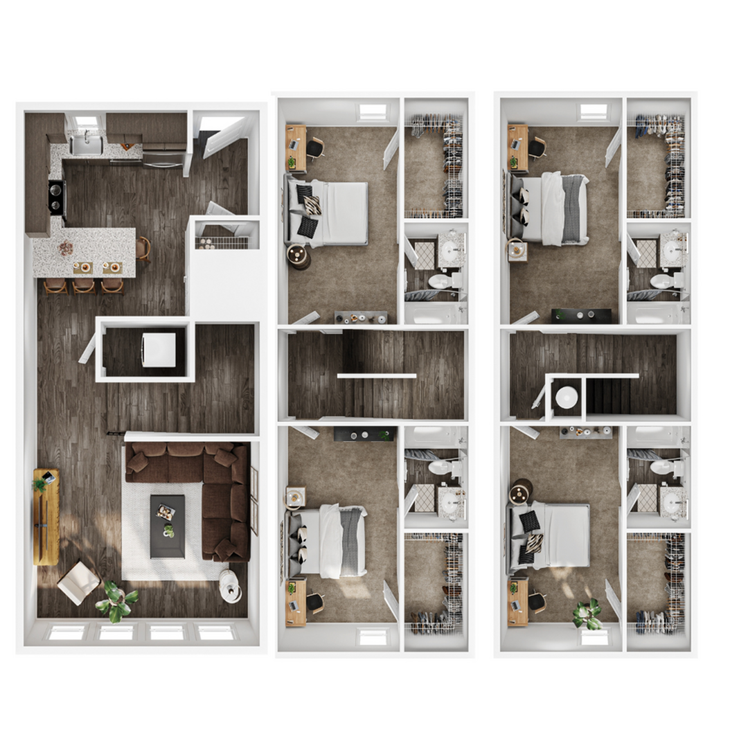 4BR/4BA – Townhome Vista floor plan
