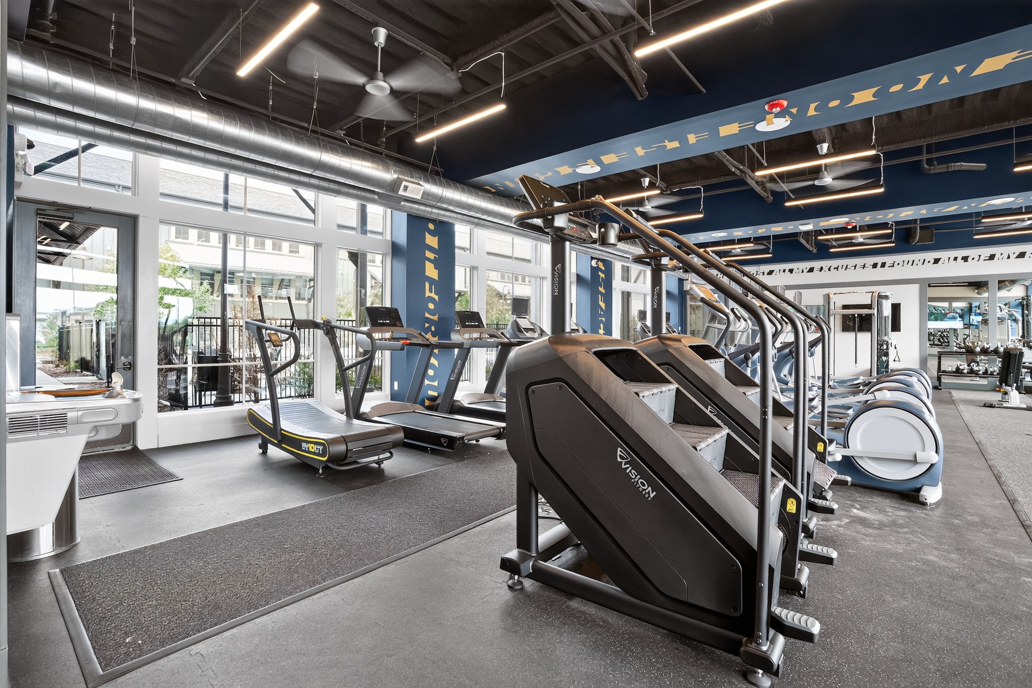 Cardio zone in the on-site fitness center at The Arrow