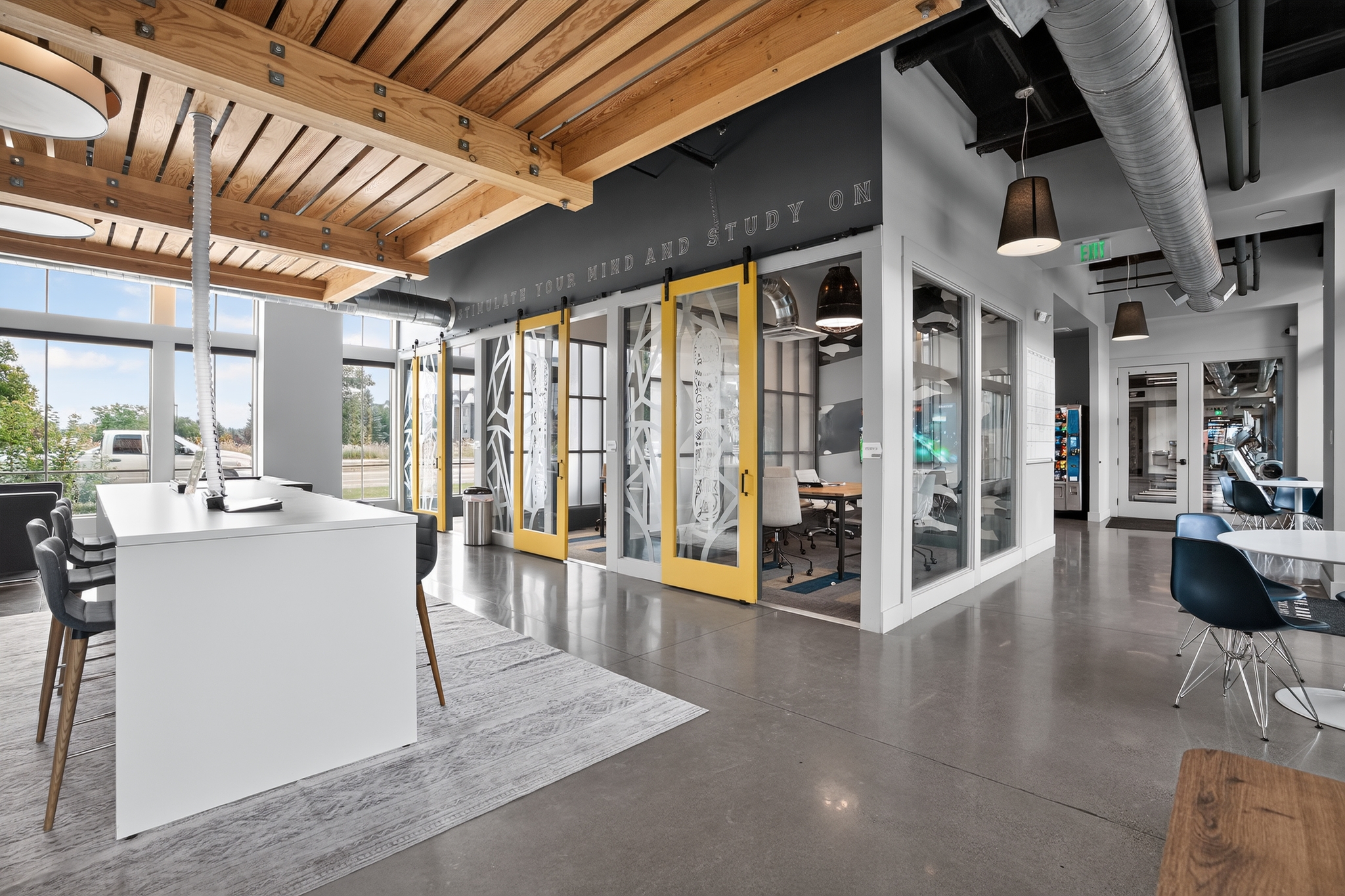 Study center with private study rooms at The Arrow